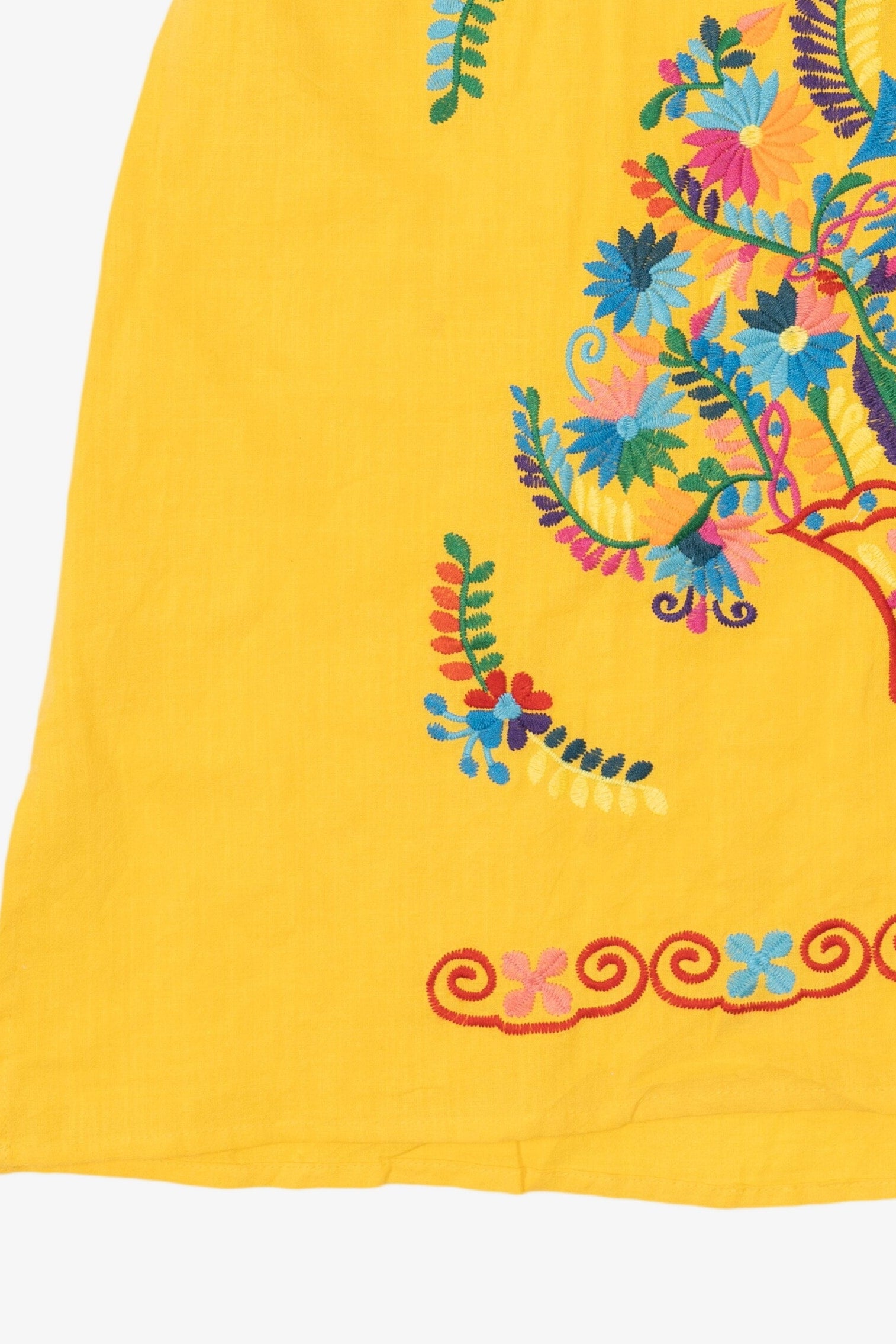 Yellow Mexican Embroidered Dress (2020s)