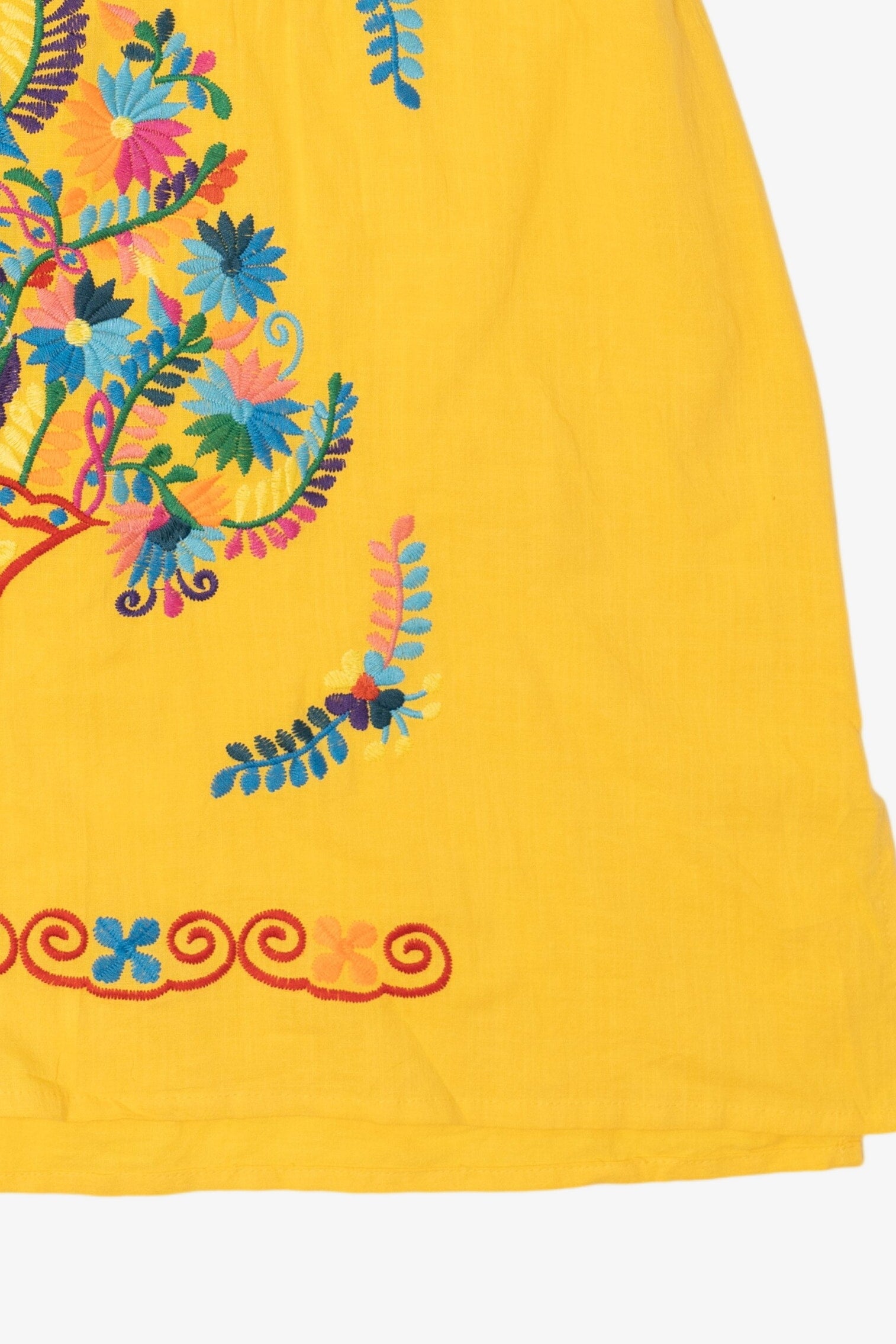 Yellow Mexican Embroidered Dress (2020s)