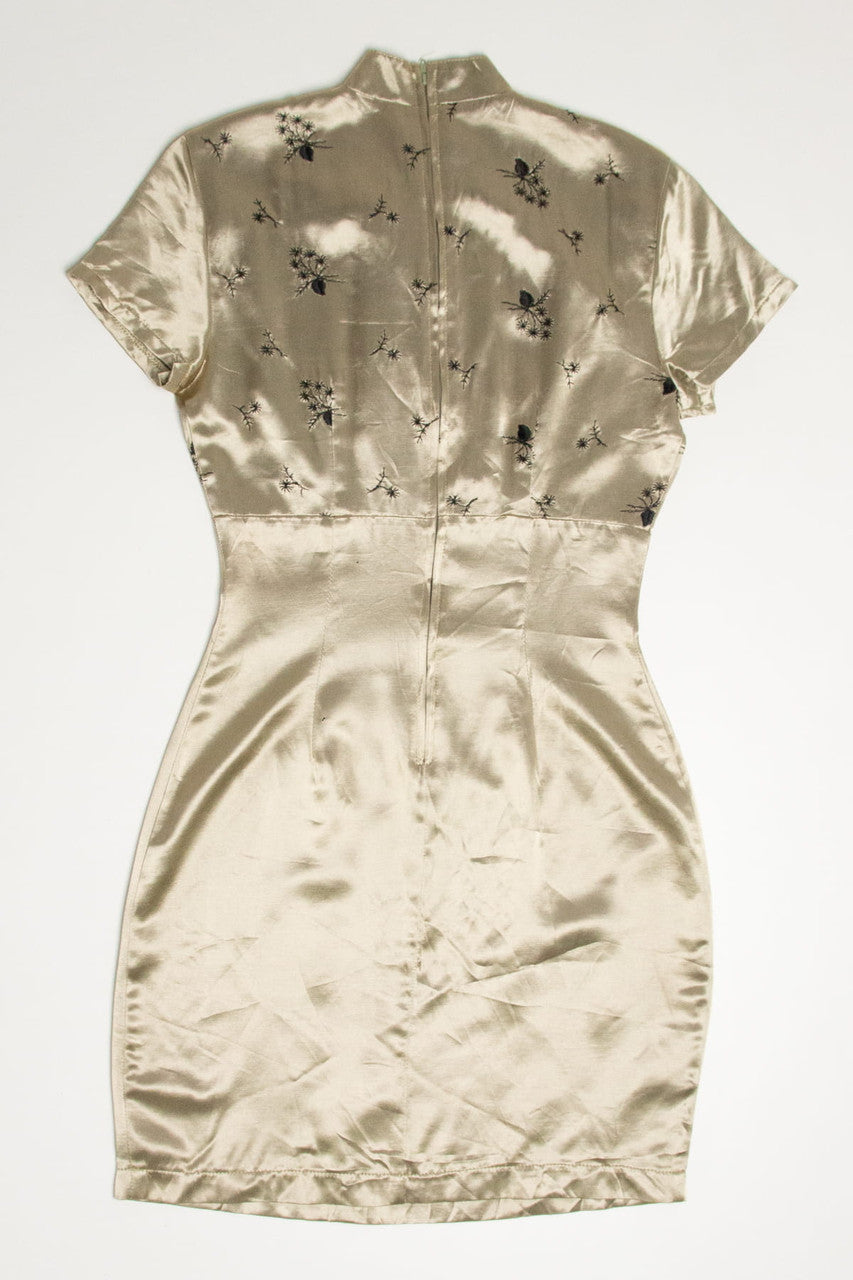 Deadstock Faded Gold Modern Qipao Dress (sz. 3)