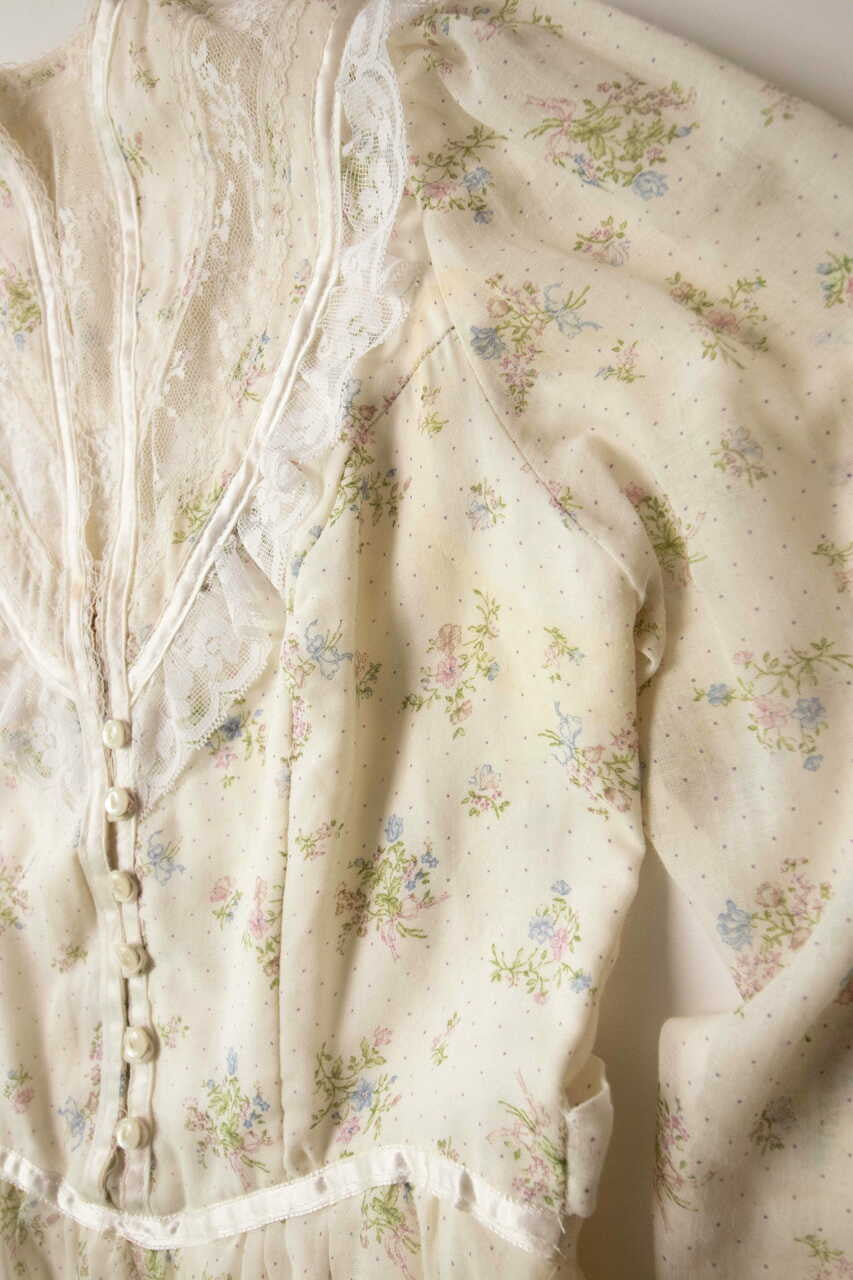 Vintage Lace Floral Gunne Sax Dress (1970s)