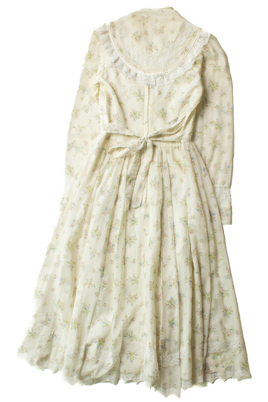 Vintage Lace Floral Gunne Sax Dress (1970s)