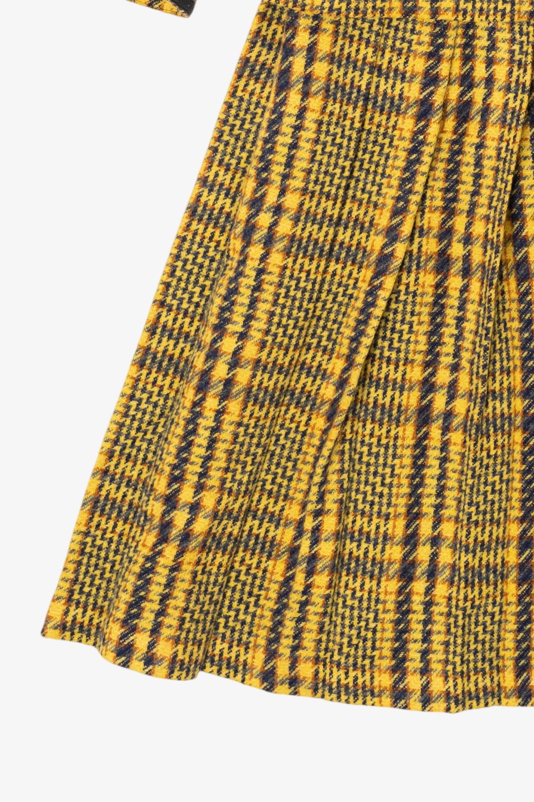 Vintage Yellow Plaid Houndstooth Torino Blazer And Matching Skirt (1980s)