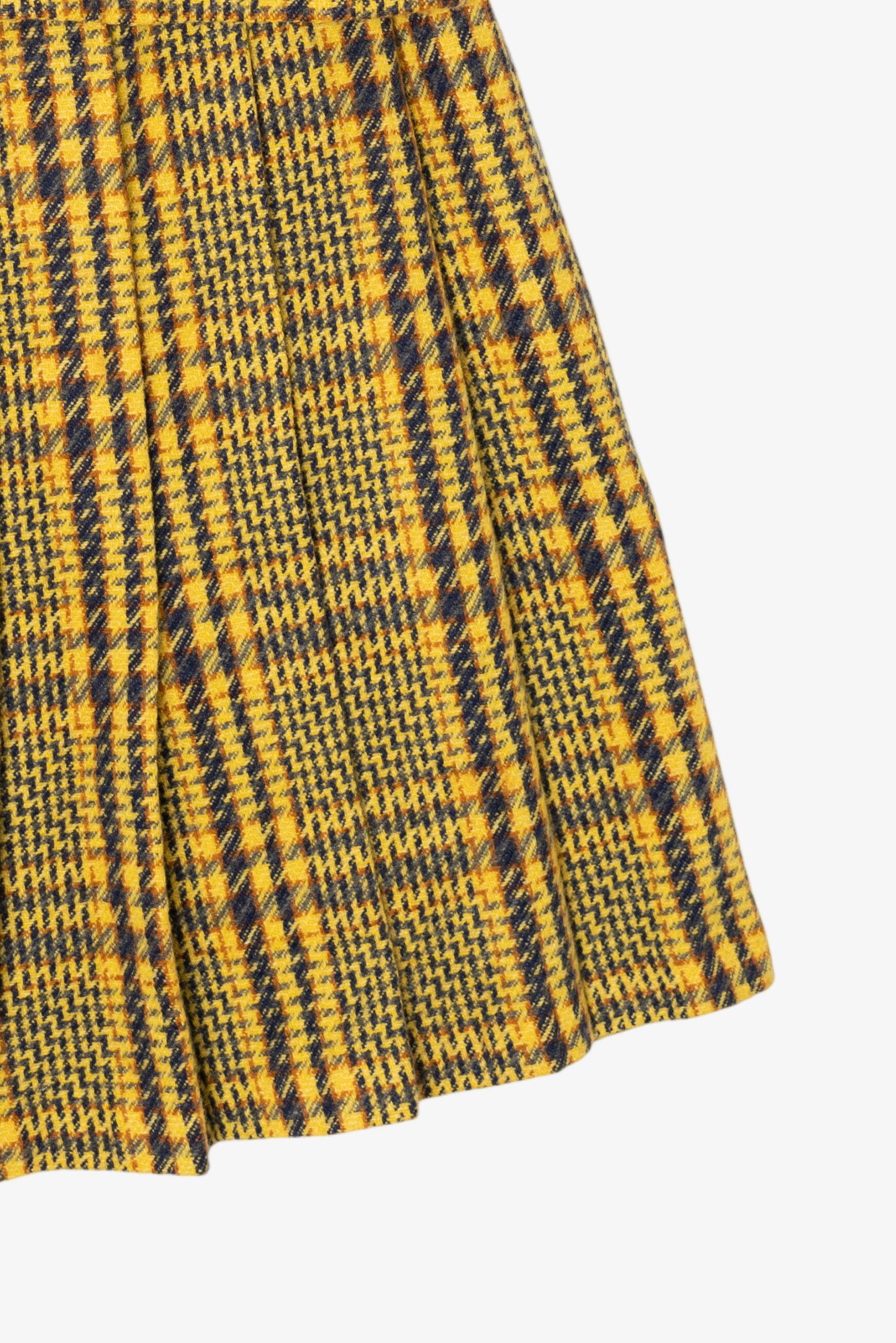 Vintage Yellow Plaid Houndstooth Torino Blazer And Matching Skirt (1980s)