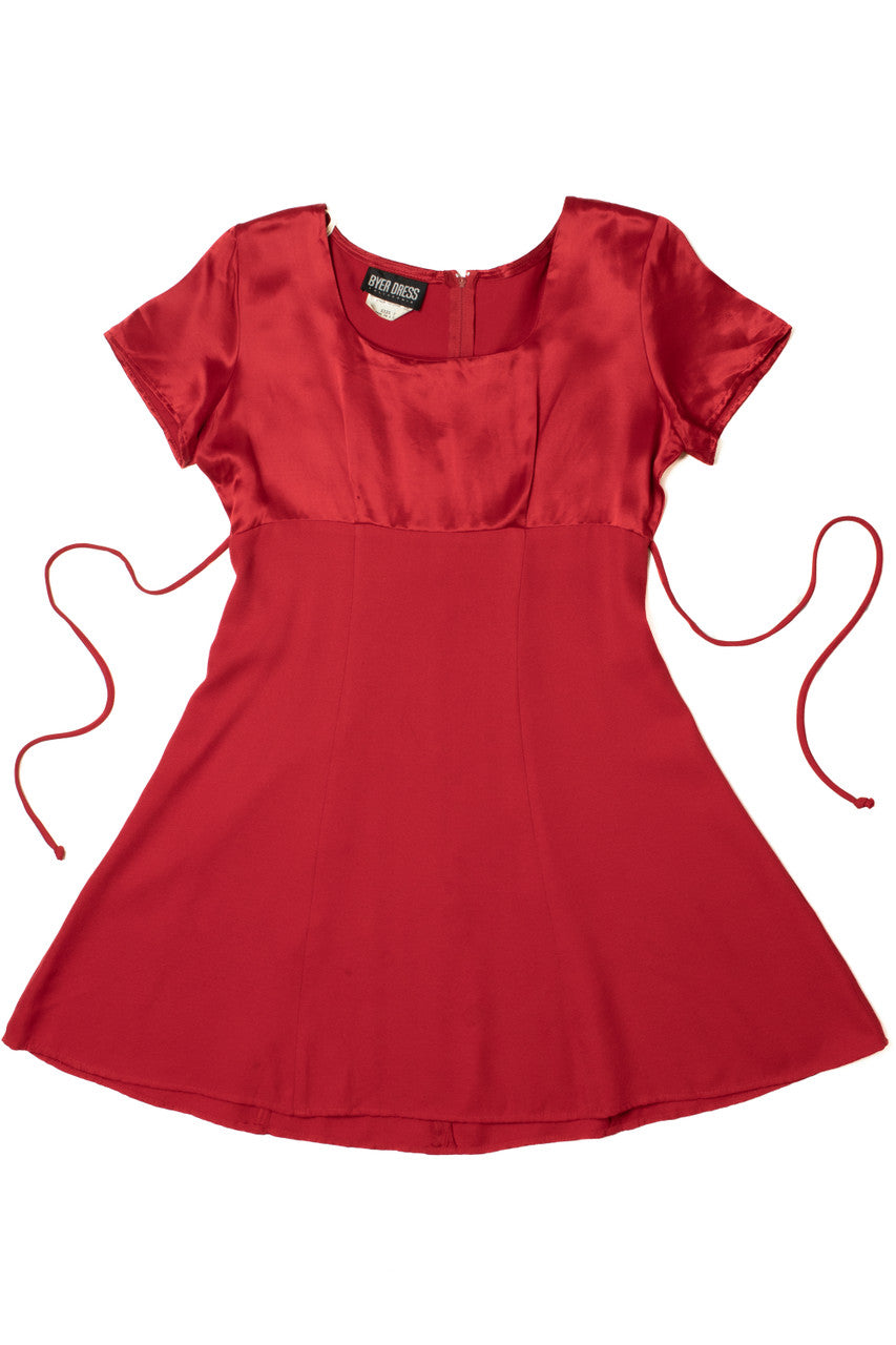 Vintage Cherry Red Babydoll Dress (1990's)
