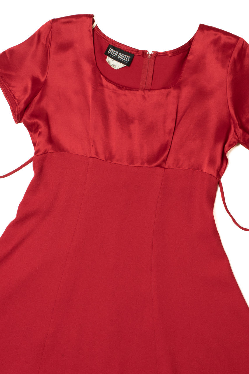 Vintage Cherry Red Babydoll Dress (1990's)