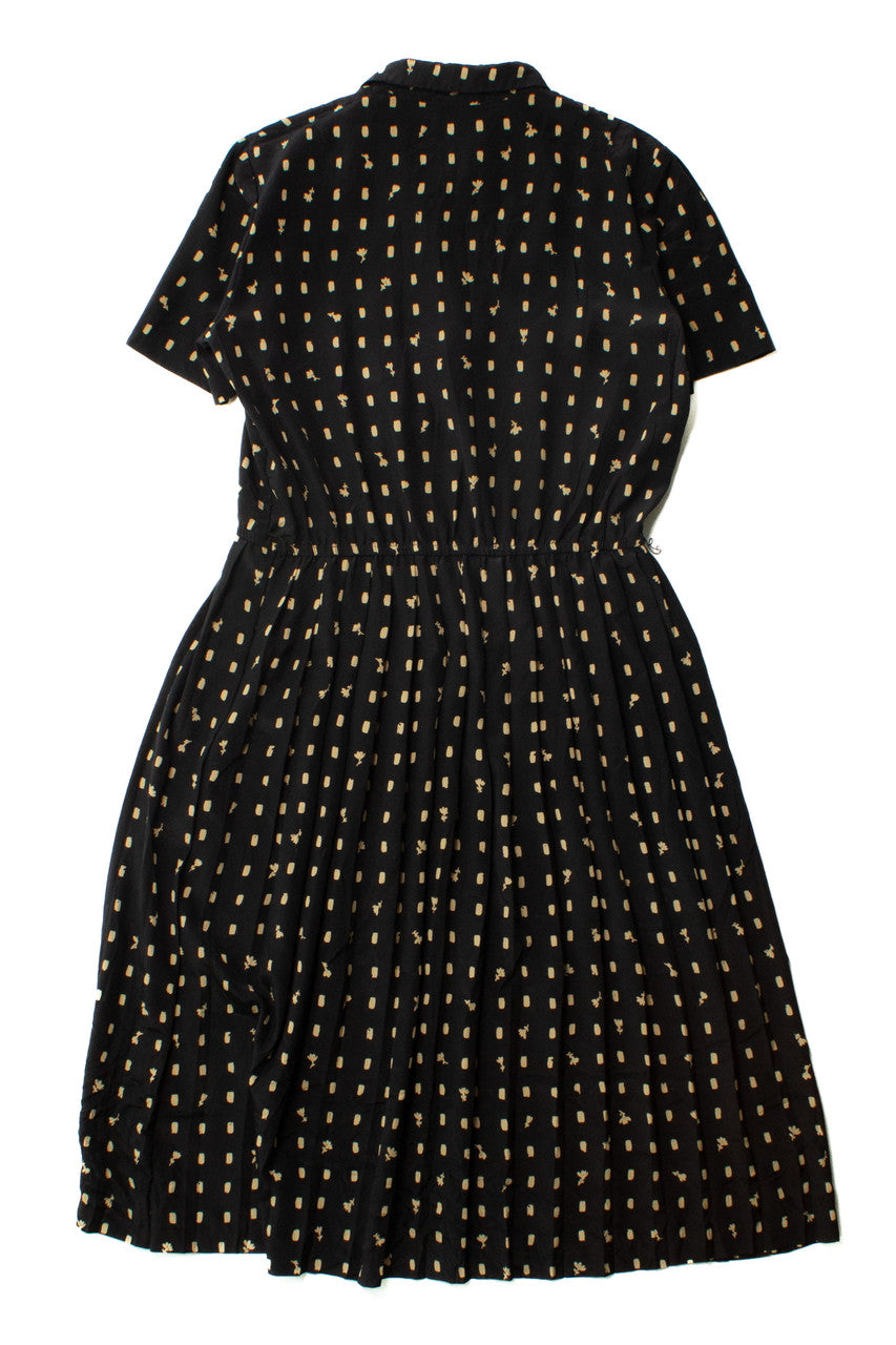 Vintage Leslie Fay Black Shirt Dress (1980s)