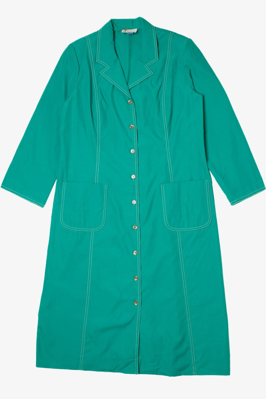 Vintage Turquoise Kira LTD Overcoat Dress