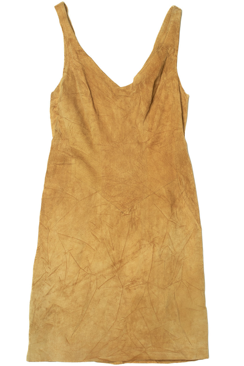 Vintage Hugo Buscati Leather Suede Mini Dress (1990s)