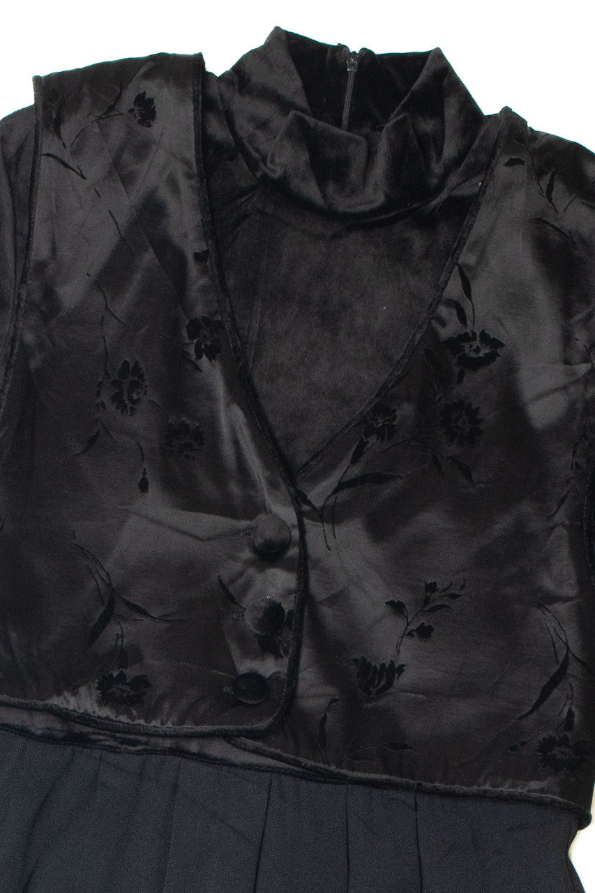 Vintage Floral Silk Vest J.B.S. Limited Maxi Dress