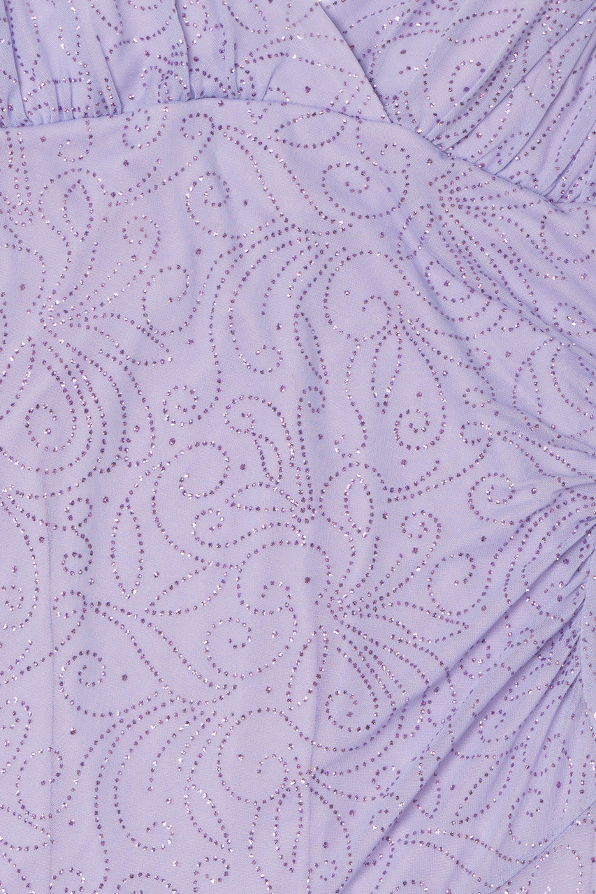 Vintage Lavender Swirl Asymmetrical Dress