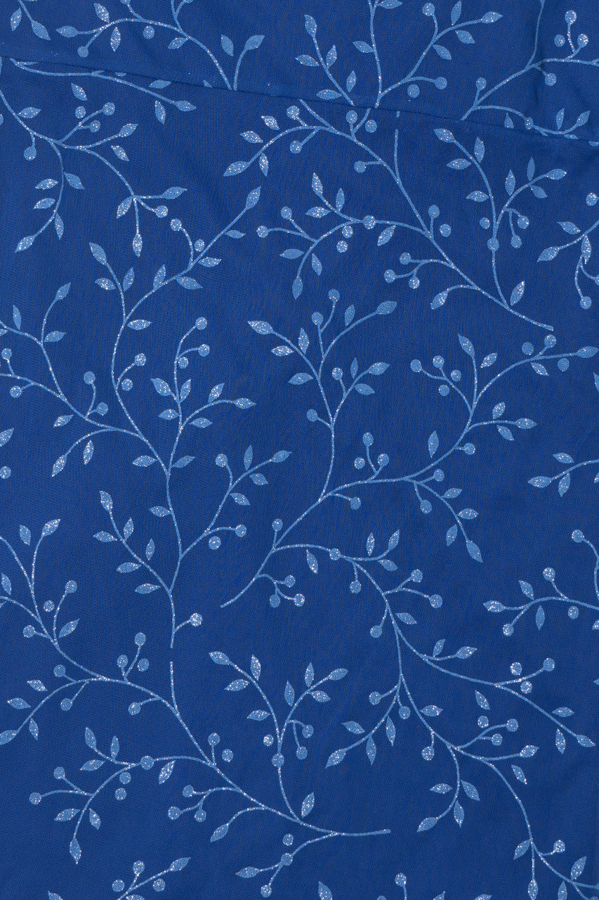 Vintage Blue Shimmer Print Mini Dress