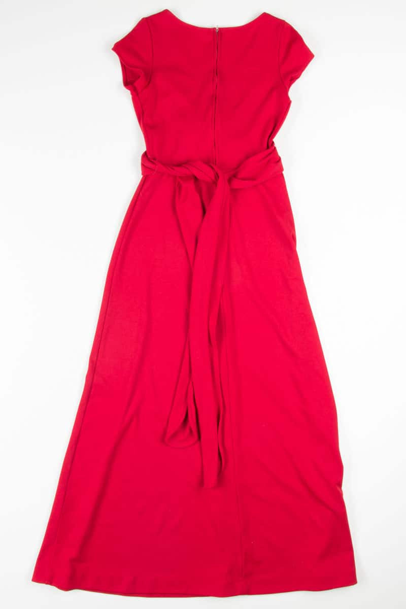 Red Waist Wrap Dress