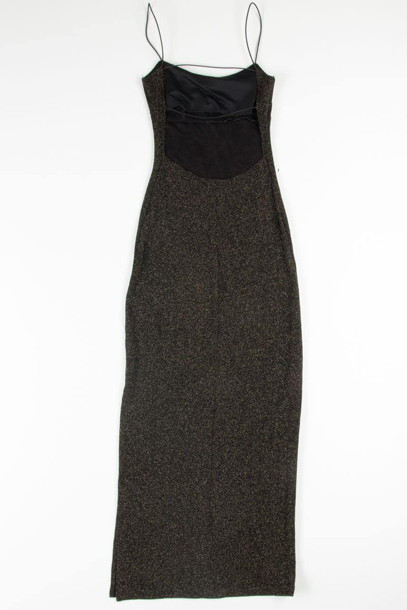 Black Glitz Low Back Prom Dress