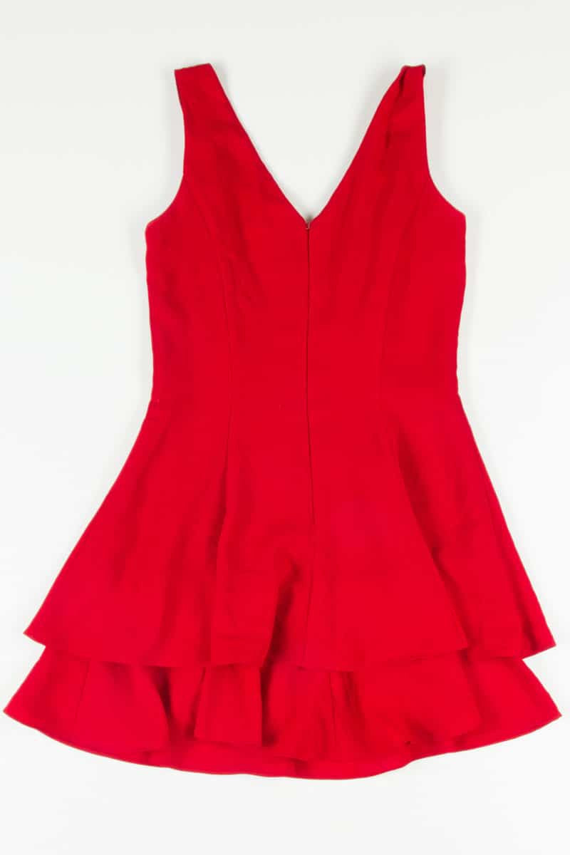 Red Chiffon Double Layer Party Dress