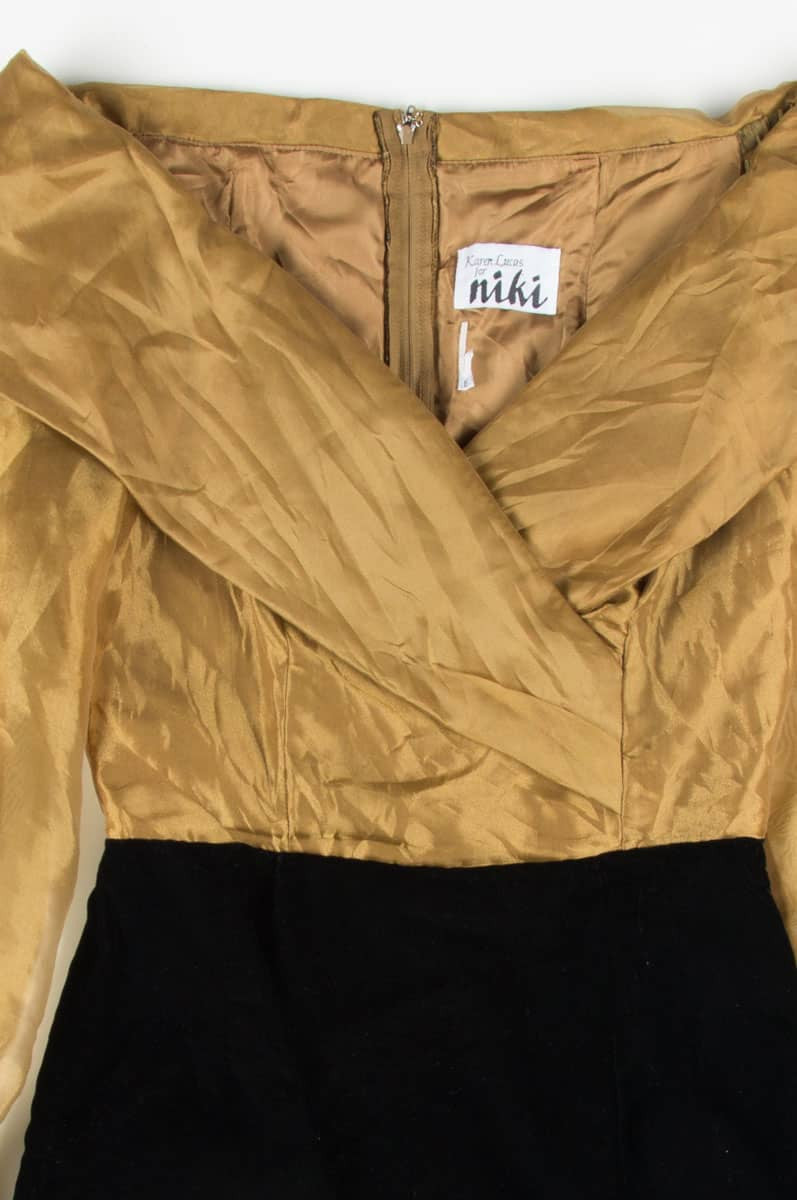Golden Off The Shoulder Dress