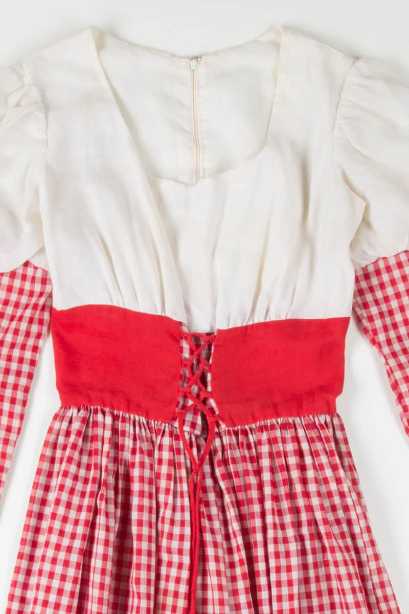 Red Gingham Peasant Dress