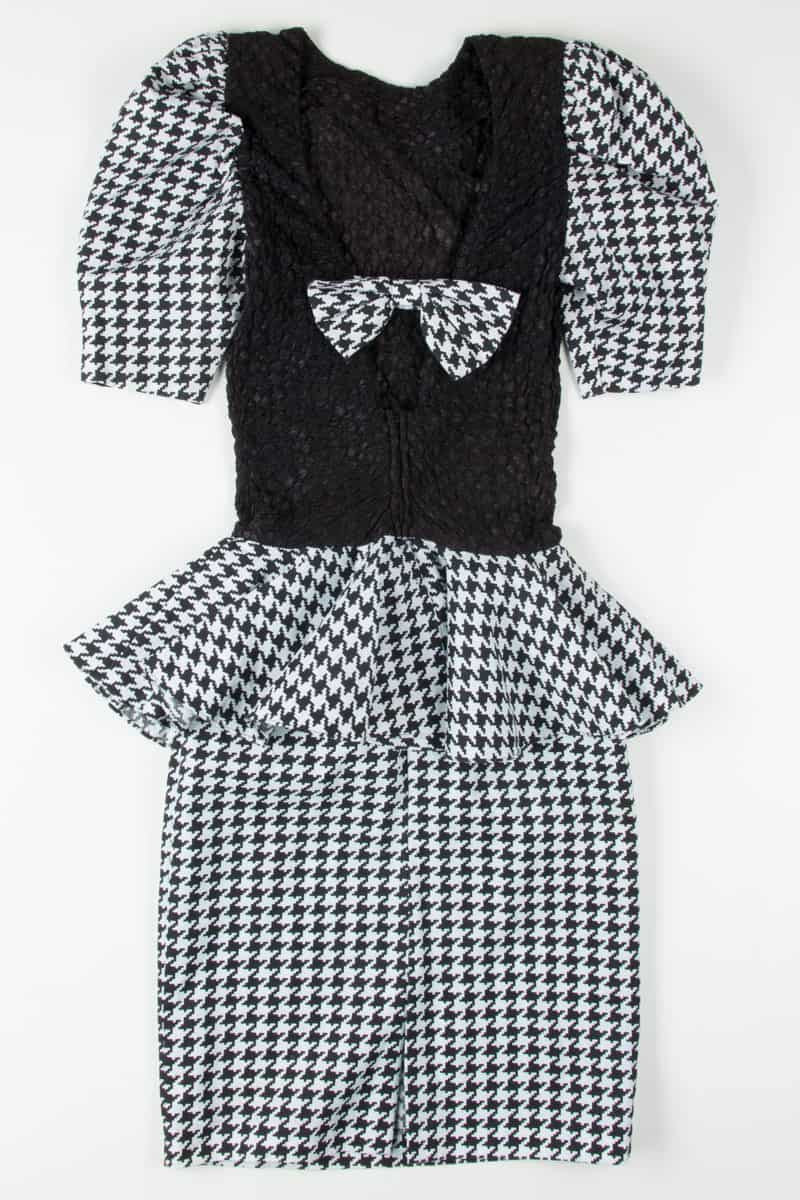 Houndstooth Drop Waist Vintage Dress