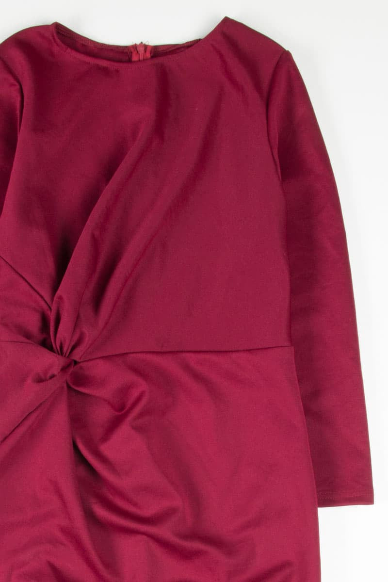 Burgundy Side Knot Dress