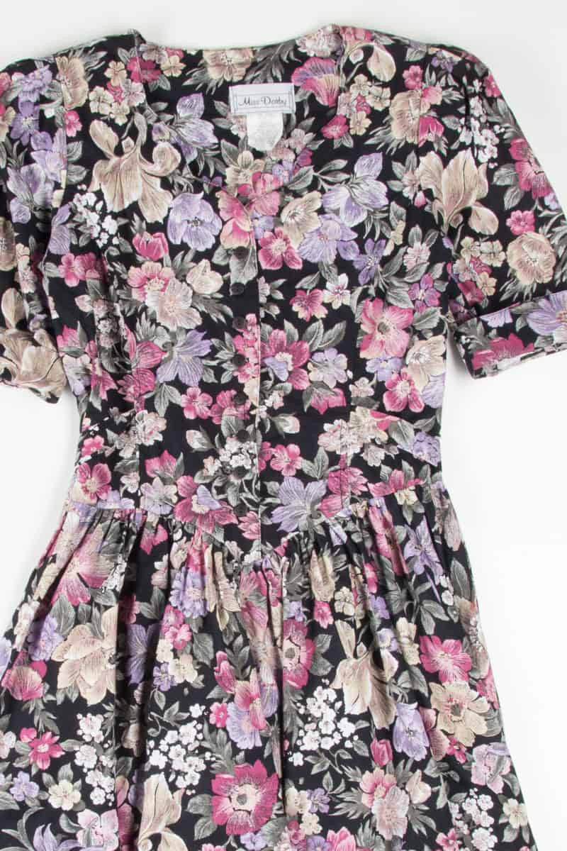 90s Black Floral Dress