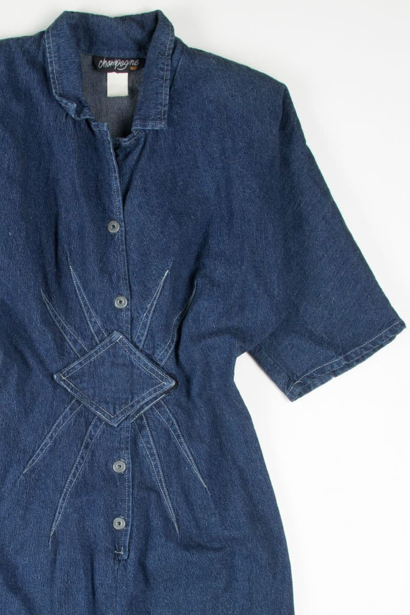90s Denim Button Front Dress