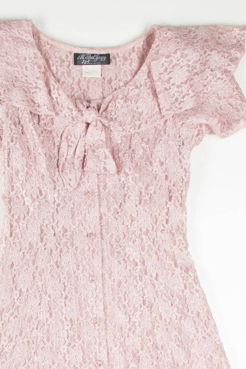 Blush Ruffle Lace Dress