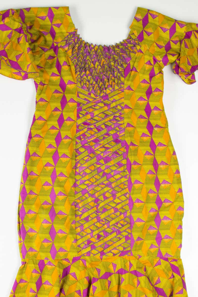 Ruffle Neon Pattern Mermaid Dress