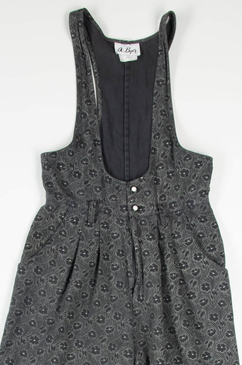 Black Floral Overalls