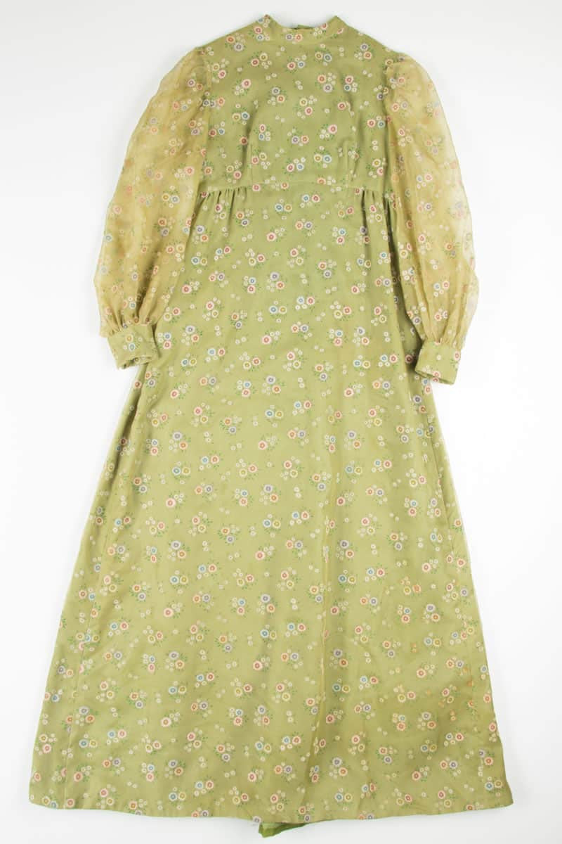 Vintage 70s Style Green Floral Dress