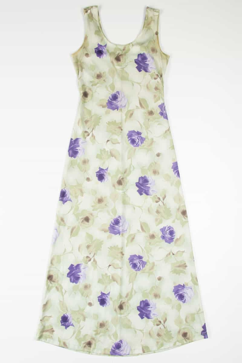 Green Rose Print Sundress