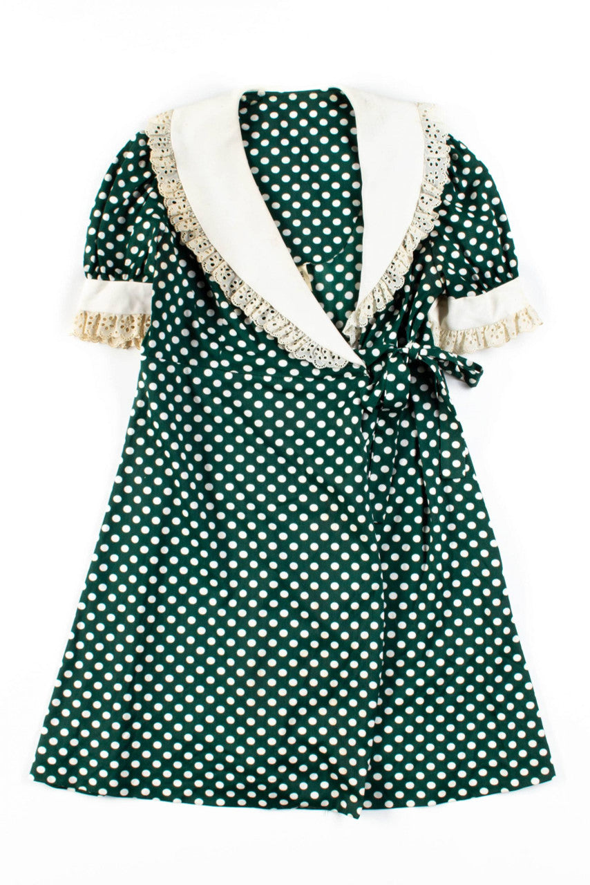 Green Polka Dot Wrap Dress