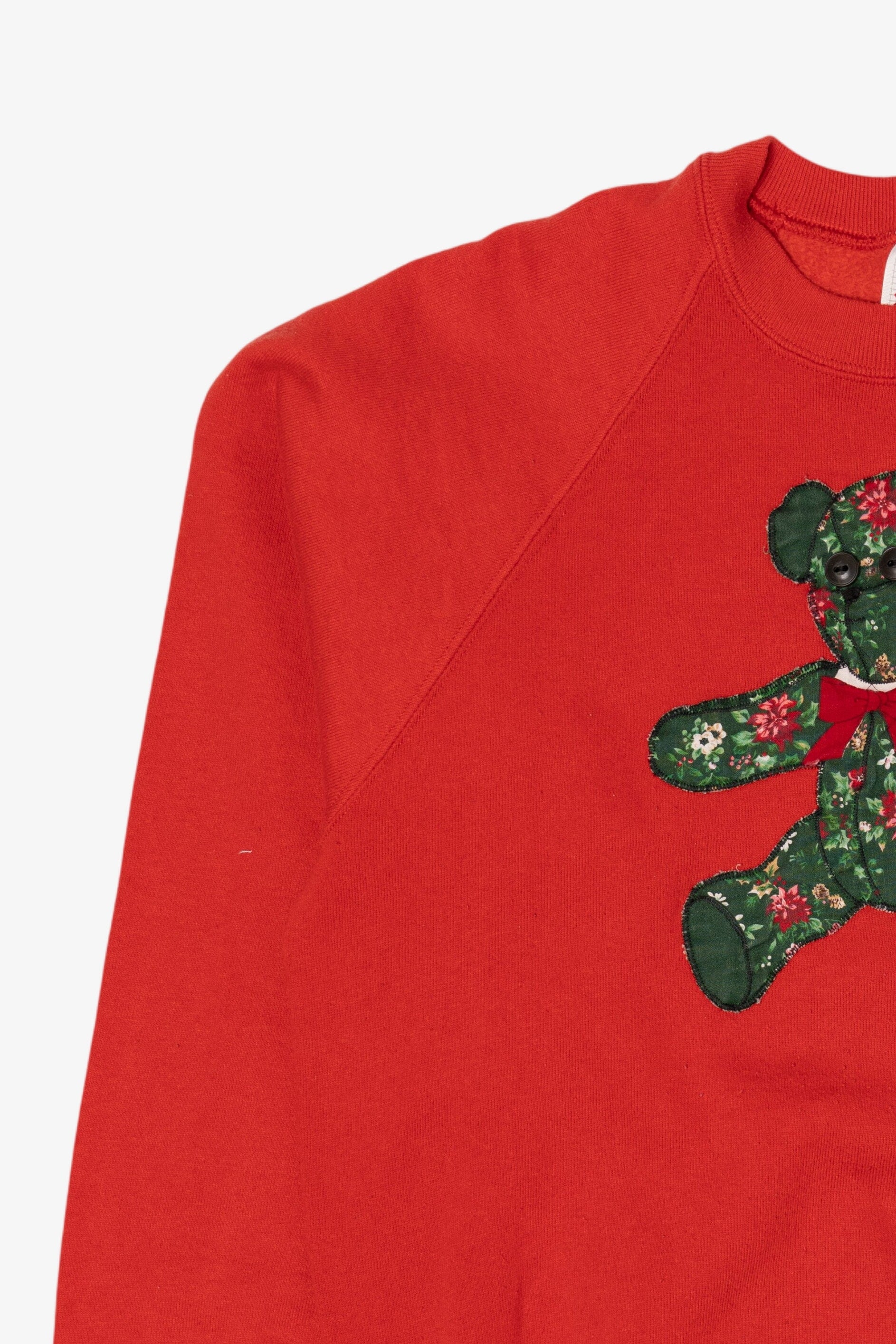Vintage Embroidered Teddy Bear Raglan Sweatshirt (1990s)