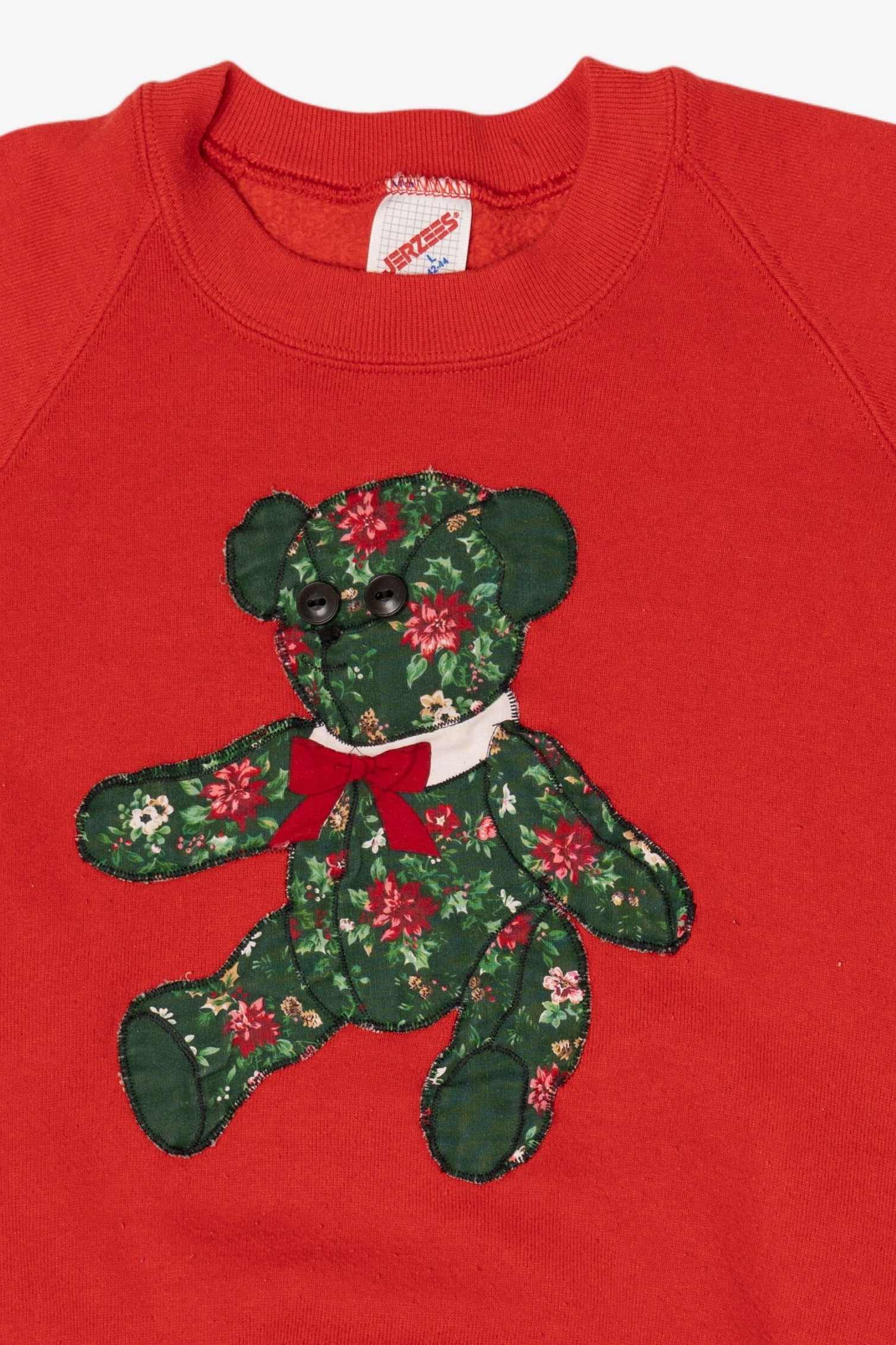 Vintage Embroidered Teddy Bear Raglan Sweatshirt (1990s)