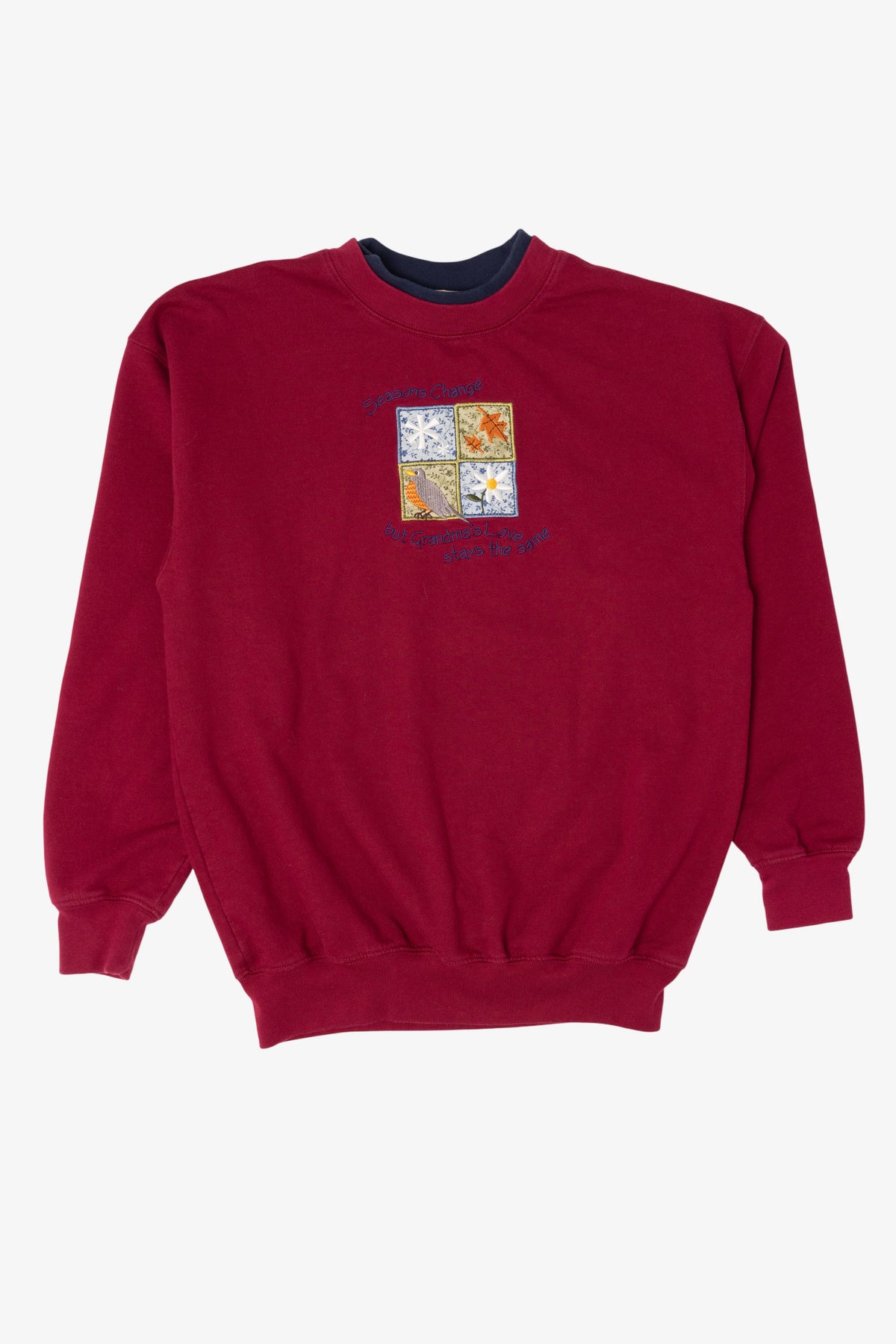 Vintage "Seasons Change But Grandma's Love Stays The Same" Embroidered Sweatshirt (1990s)