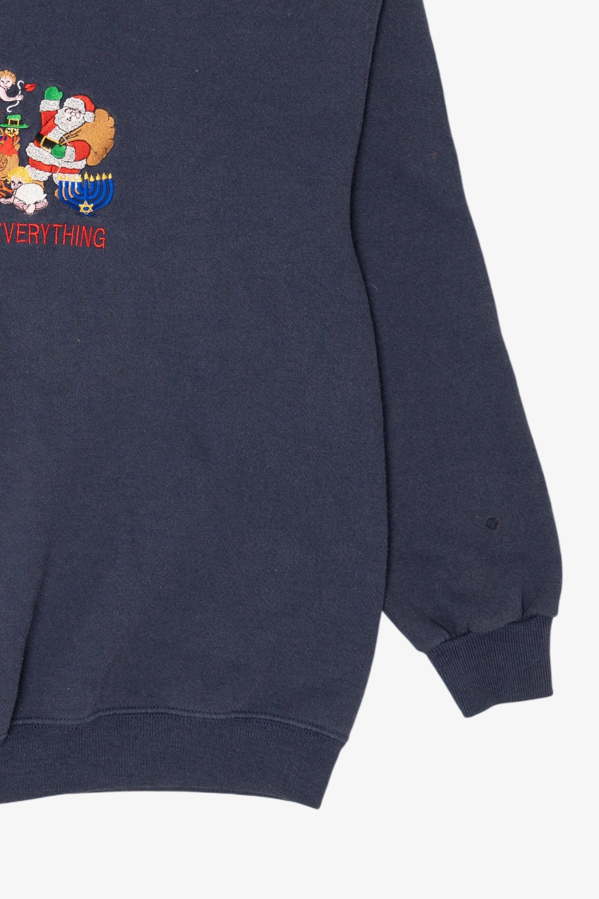 Vintage Navy Blue "Happy Everything" Holidays Sweatshirt (1990s)