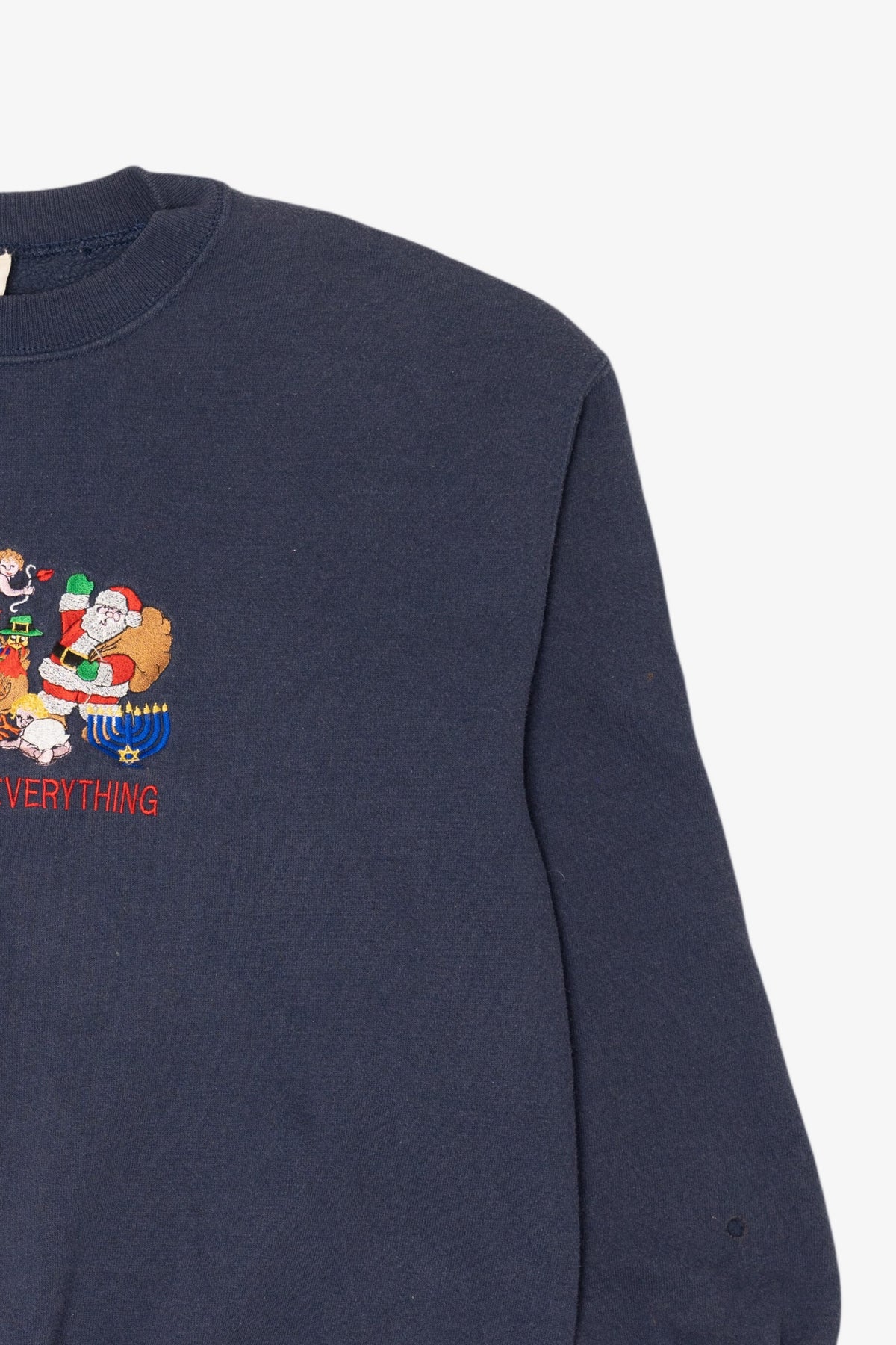 Vintage Navy Blue "Happy Everything" Holidays Sweatshirt (1990s)