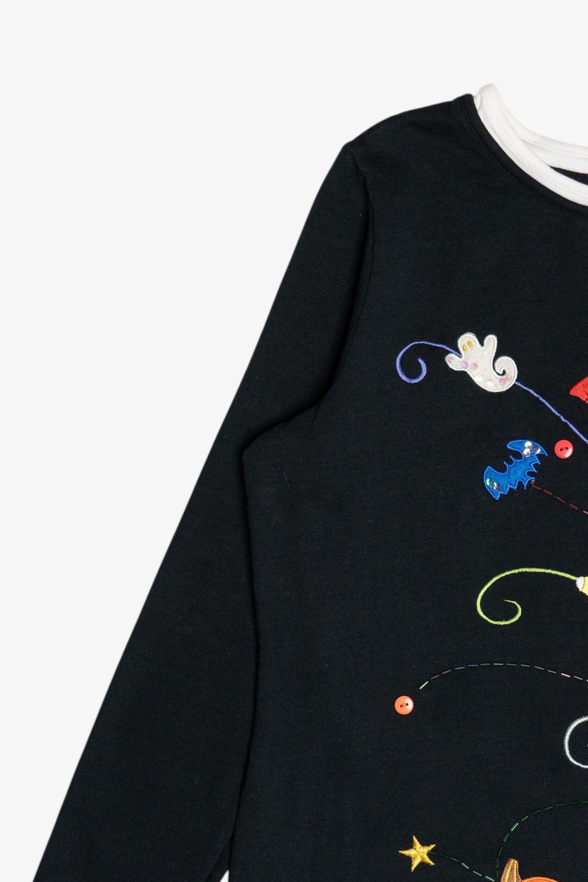 Vintage Exploding Halloween Pumpkin Embroidered Sweatshirt (2000s)