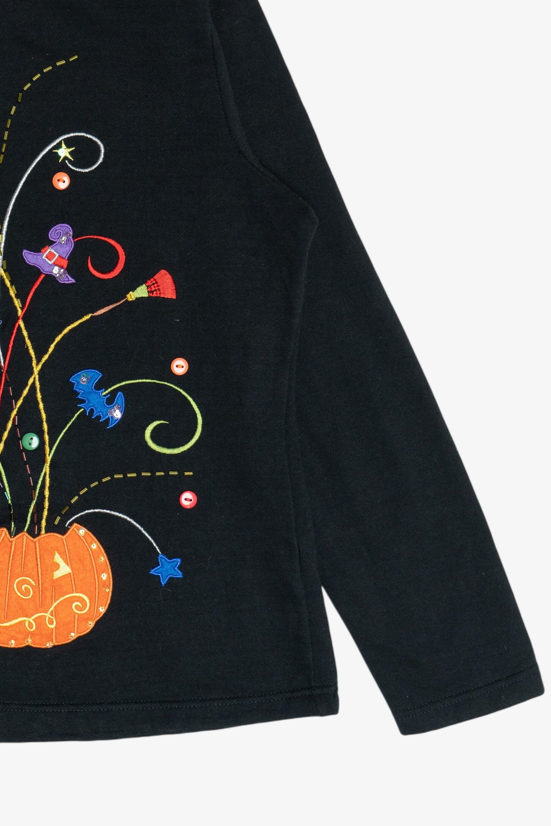 Vintage Exploding Halloween Pumpkin Embroidered Sweatshirt (2000s)