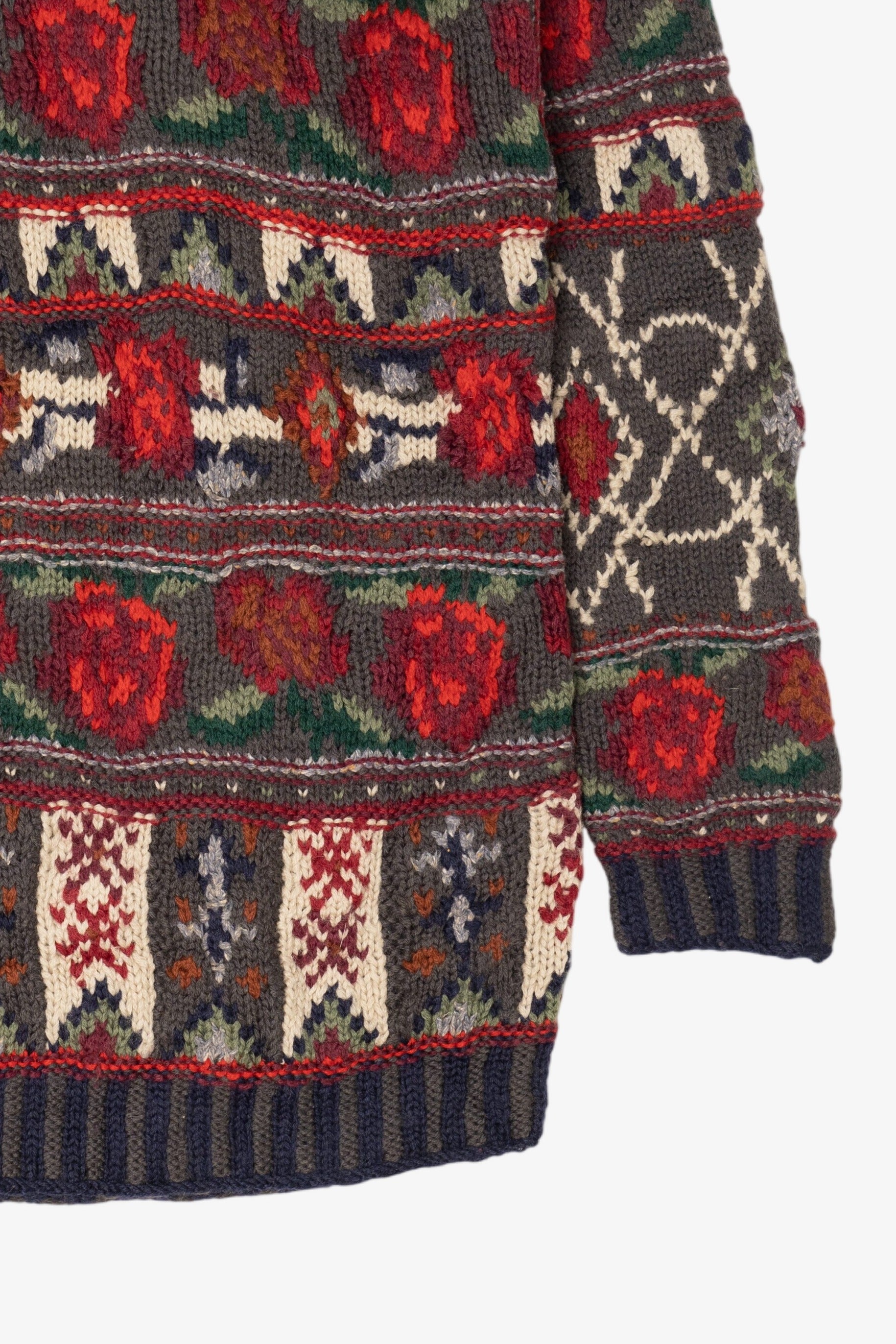 Vintage R.J. Honey Red Roses Floral Sweater (1990s)