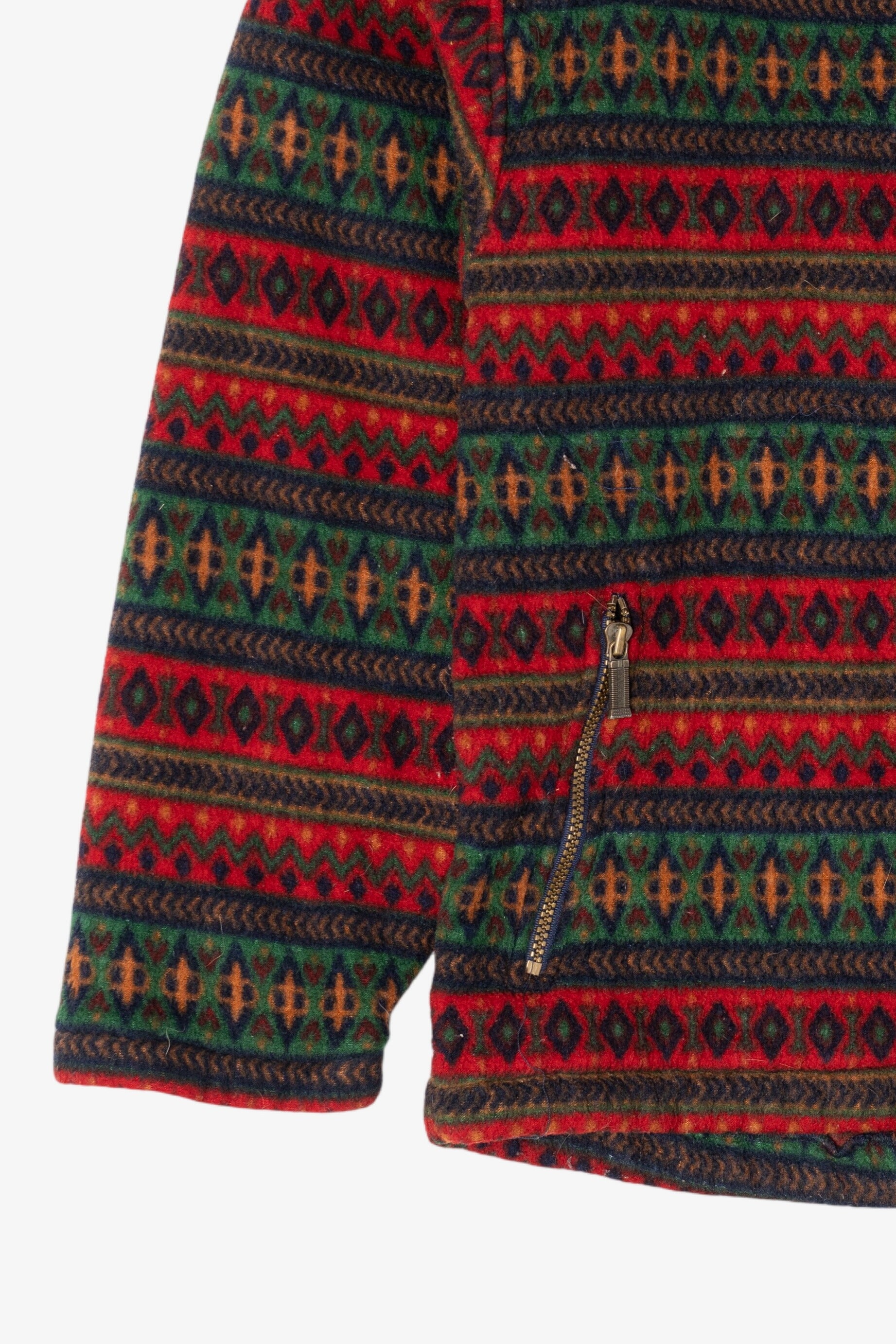 Vintage Red Southwestern Pattern Nordica Fleece Sweater (1990s)