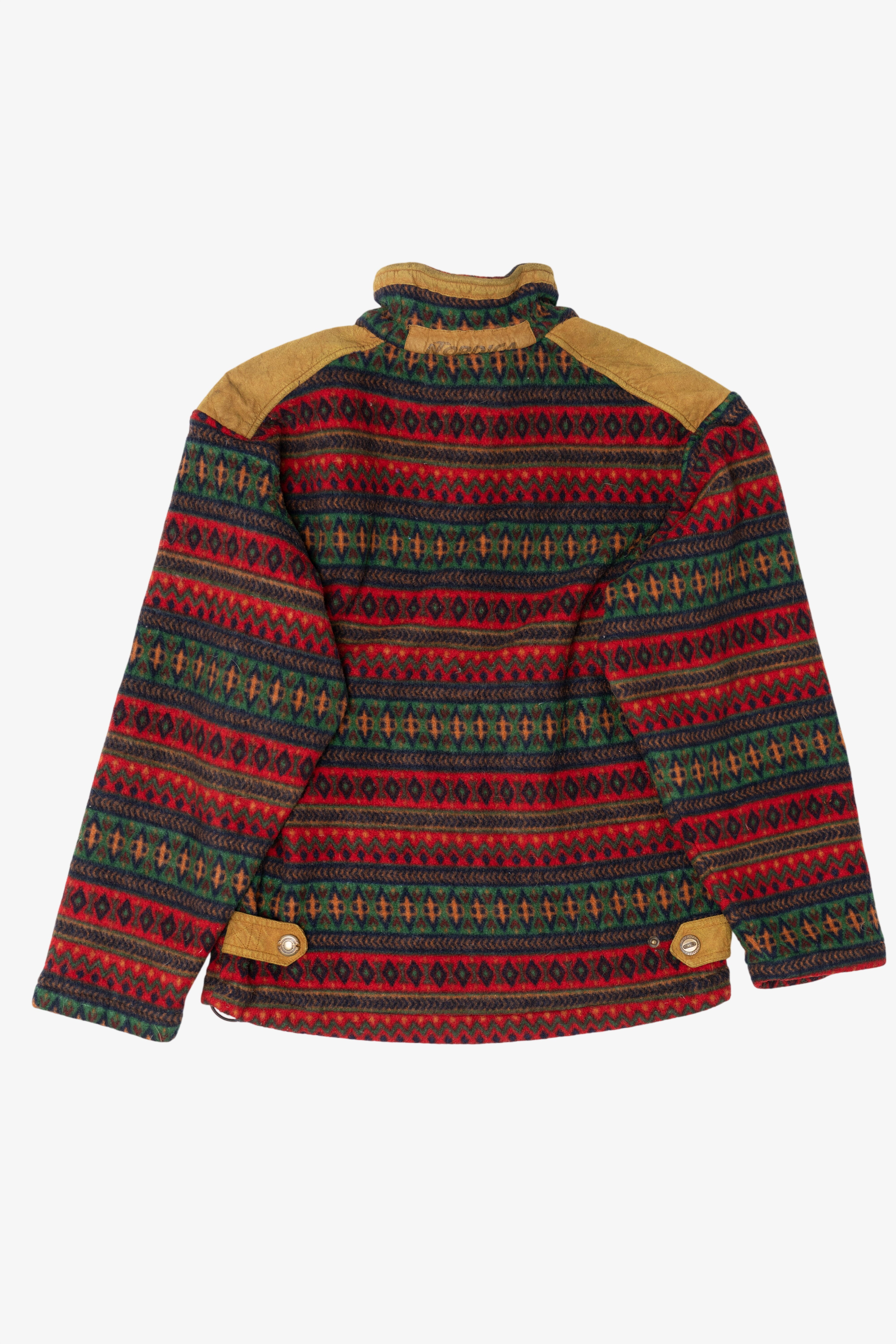 Vintage Red Southwestern Pattern Nordica Fleece Sweater (1990s)