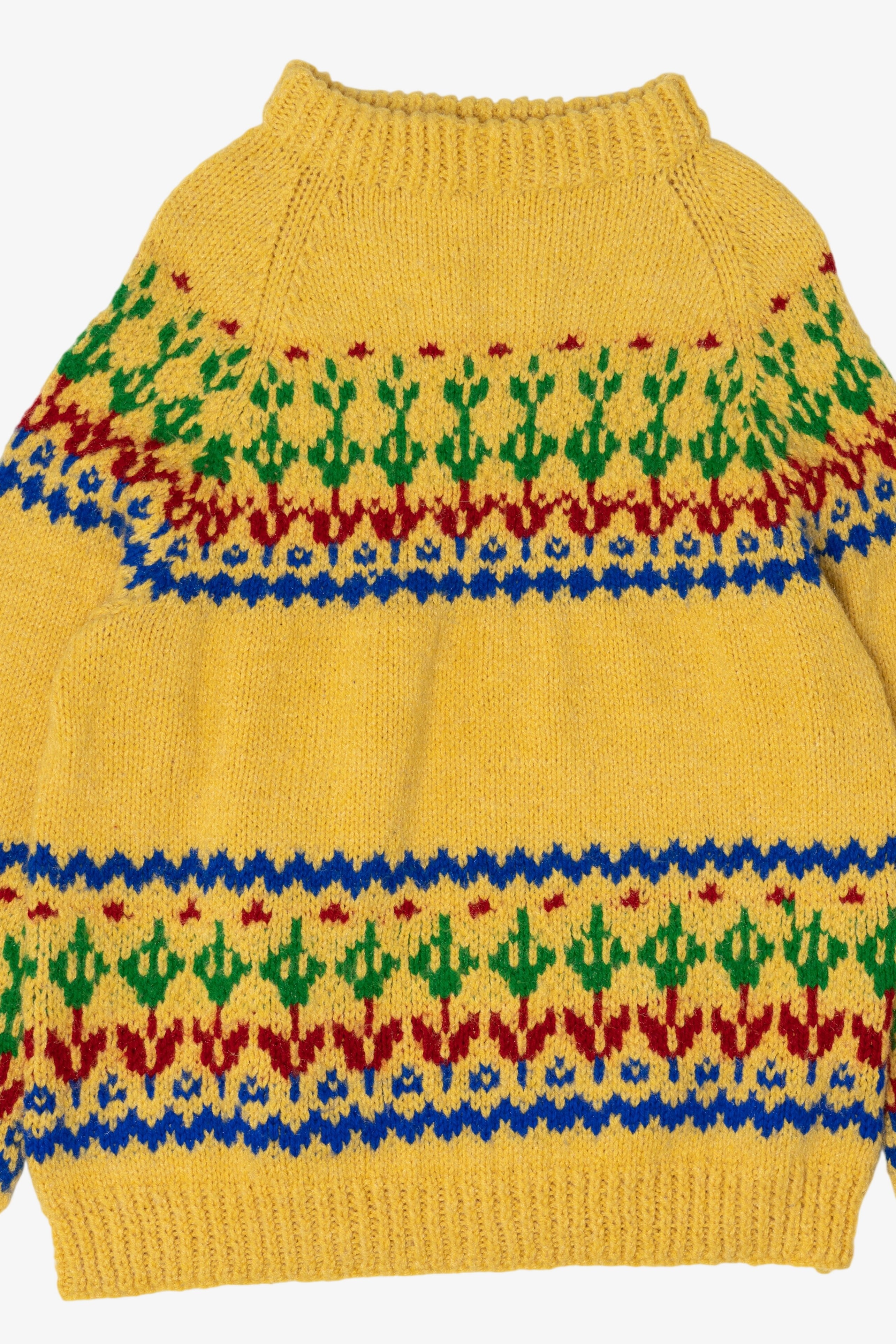 Vintage Yellow Geometric Fair Isle Sweater (1970s)
