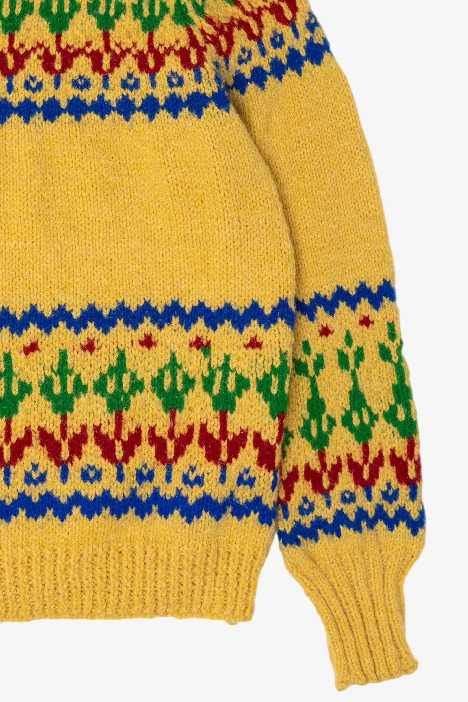 Vintage Yellow Geometric Fair Isle Sweater (1970s)