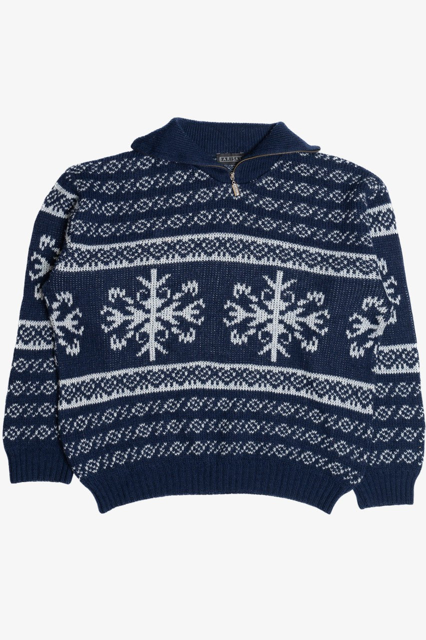 Vintage Barisal Zip Turtleneck Collar Fair Isle Sweater