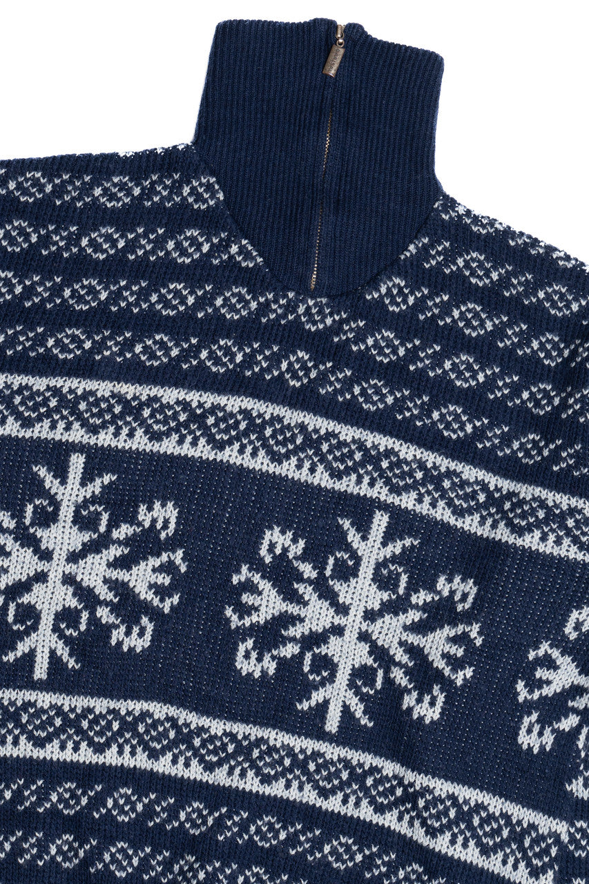 Vintage Barisal Zip Turtleneck Collar Fair Isle Sweater