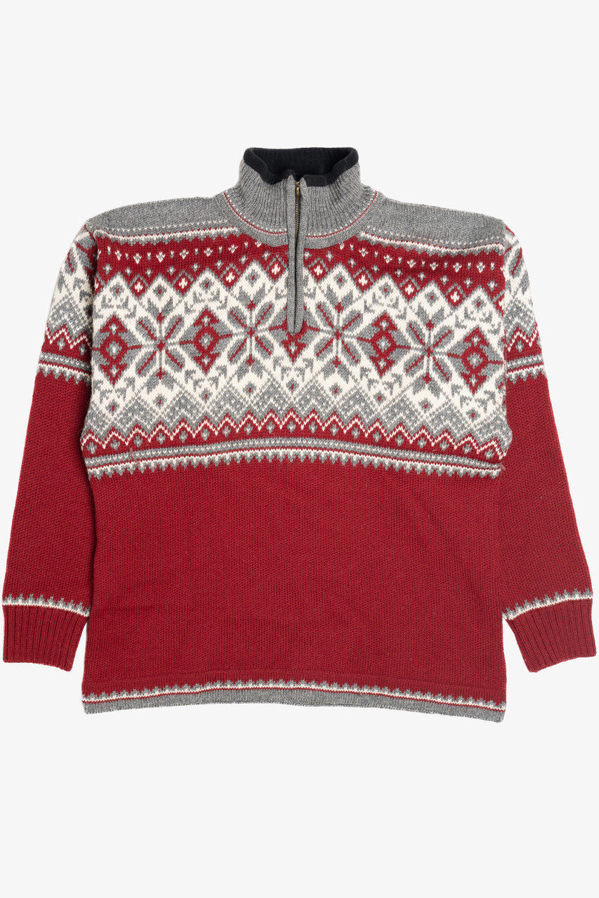 Vintage Norsk Wear Quarter Zip Fair Isle Sweater