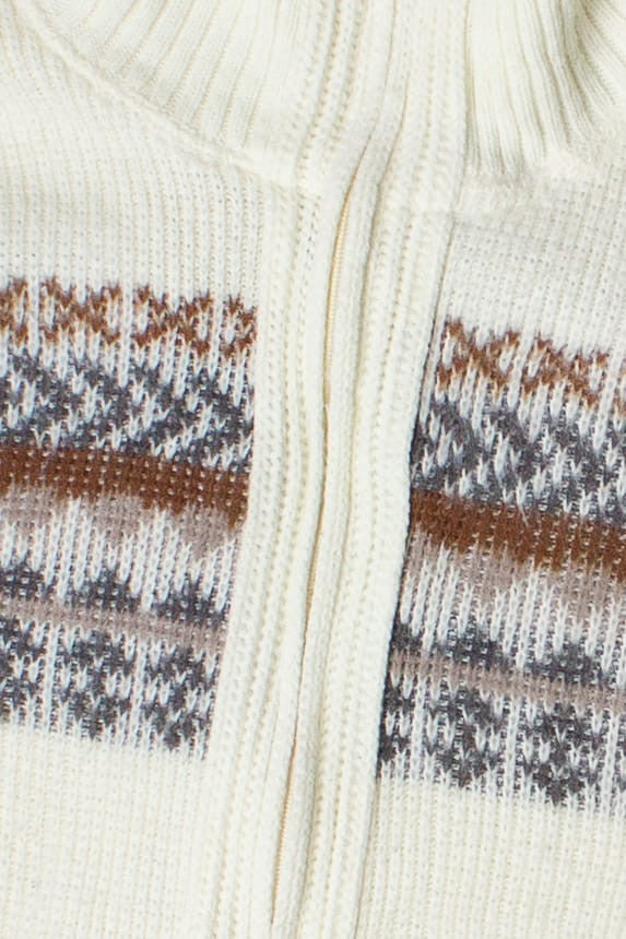 Vintage Robert Klein Zip Up Turtleneck Fair Isle Sweater