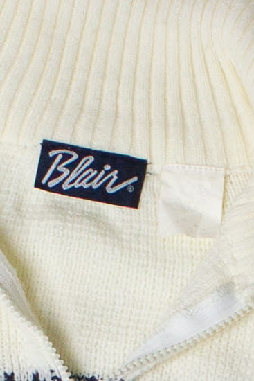 Vintage Blair Zip Up Turtleneck Fair Isle Sweater