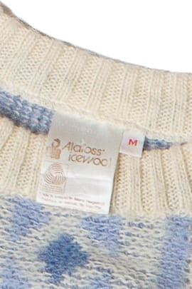 Vintage Batwing Alafoss Icewool Knit Fair Isle Sweater