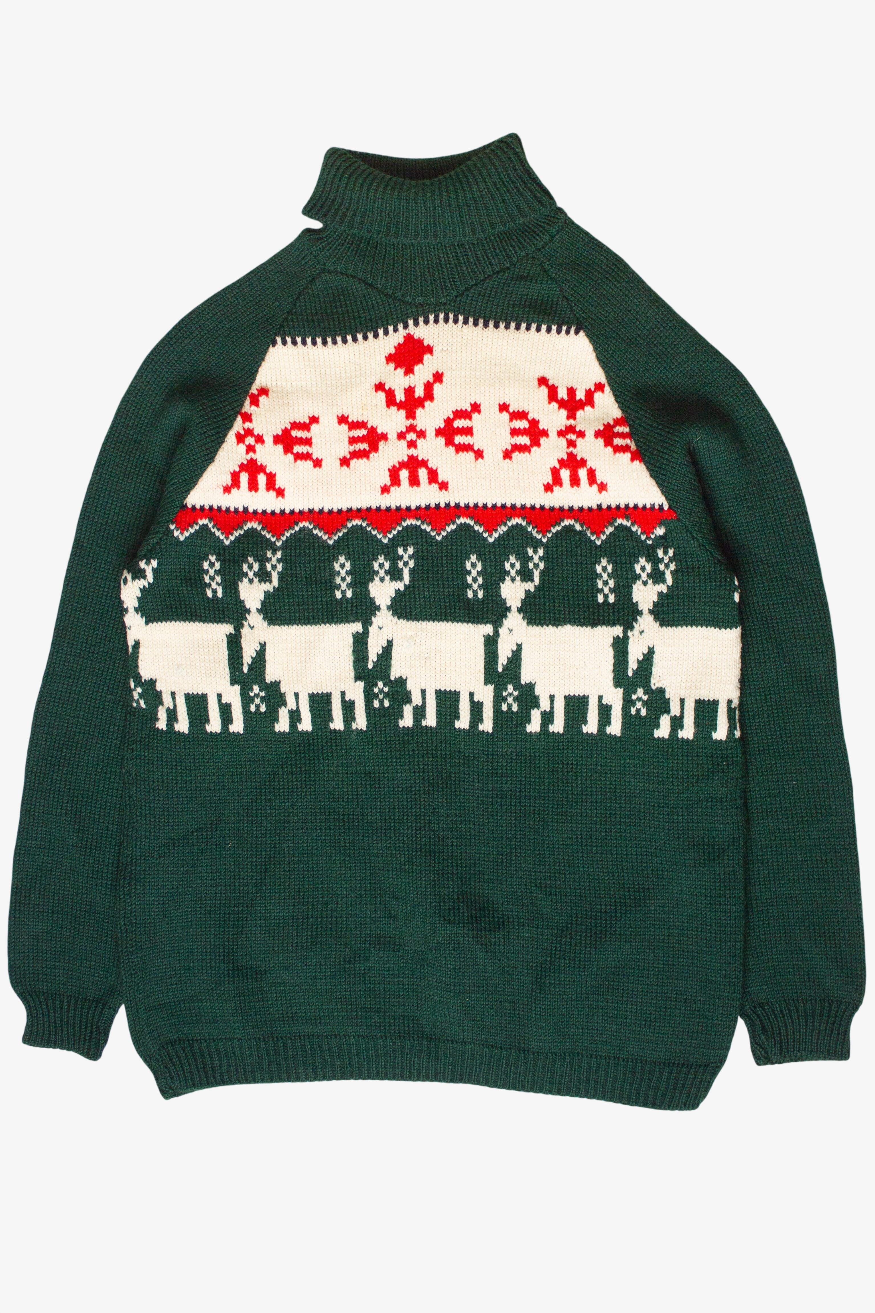 Vintage Reindeer Knit Fair Isle Sweater