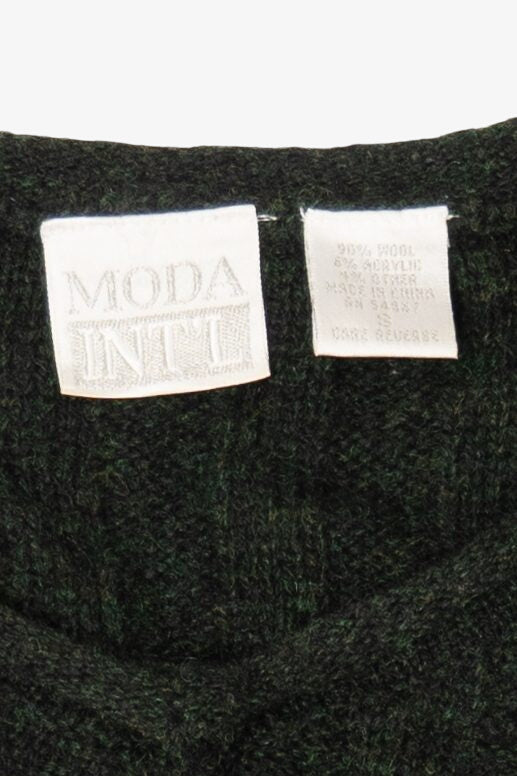 Vintage Dark Green Moda International Sweater (1990s)